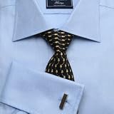 Hawes and Curtis - Mens Luxury Plain Blue Twill Slim Fit Shirt - Non Iron