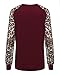 ZANZEA Women's Casual Tops Leopard Print Basic Tee Shirts Reglan Long Sleeve Crewneck T-Shirts Top Leopard Wine Red XXX-Large