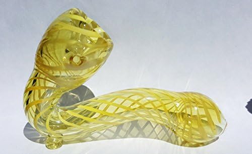 YELLOW Sherlock Style Incense Burner Clear Fumed Body American Blown