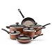 Farberware 21401 High Performance Dishwasher Safe Nonstick 10-Piece Cookware Set, Copper