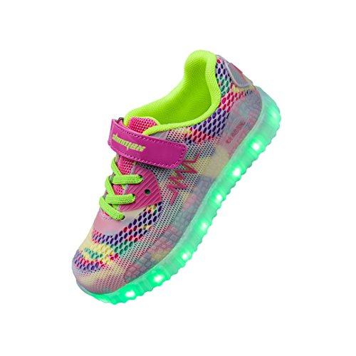 Shinmax LED Kid Shoes, LED Sneakers Sport Shoes Spring-Summer-Autumn Breathable 7 Colors LED Shoes USB Rechargable Kid shoes Led Sneakers