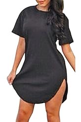 Sexy Summer Cotton Short Sleeves  Shirt Mini Dress 
