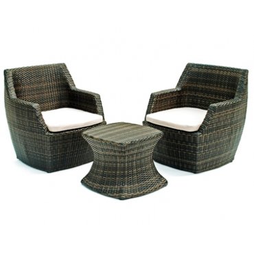 Whitestores - Colorado Stacking Bistro Set - Chocolate Rattan top Bistro sets Whitestores - Colorado Stacking Bistro Set - Chocolate Rattan picture