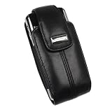 RIM Blackberry 8100 8100c PDA Pearl Permium OEM Original Lambskin Black Leather Swivel Holster Case with Belt Clip -12715-001