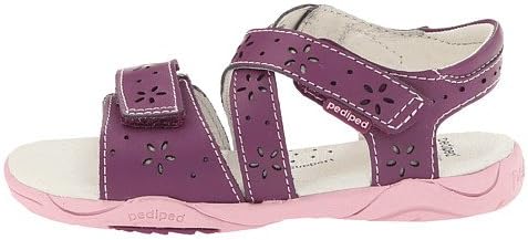 Pediped Flex Girl's Mae Perforated Velcro Sandals, Purple, 29