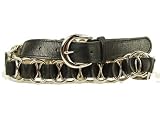 Liz Claiborne Leather Linked Belt Black XL