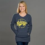 Michigan Wolverines Heather Navy Women's Swept Up Scoop Neck Sweatshirt