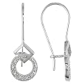 10Kw 0.056Ct Tdw Circle Hook Earrings - White