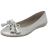 DKNY Women's Degas Ballerina Flat with tassle,Silver,8.5 M US