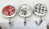 Purse Hook Bundle (3 Pack) Red Cherry Blossom, Black and White, & Free Spirit (White Graphic)