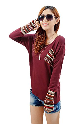 Dreagal New Women's Round Neck Plaid Checked Loose Shirt