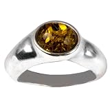 Baltic Amber Sterling Silver Oval Ring Cabochon Size 8x10mm