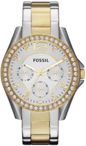 Fossil Women's ES3204 Riley Silver and Gold Tone Watch