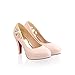Maymeenth Girls Closed Toe Pointed Toe High Heel PU Soft Material Solid Pumps