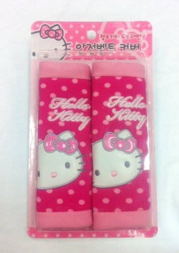 Brand New Sanrio Hello Kitty Face Seat Belt Shoulder Pad Pink with Cute Dotted Print