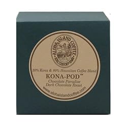 Aloha Island Coffee KONA-POD, Chocolate Paradise Dark Roast, Kona & Hawaiian Coffee Blend, 12-Count Coffee Pods