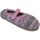 MukLuks Light Pink Mosaic Knit Mary-Jane - M (6.5-7.5)