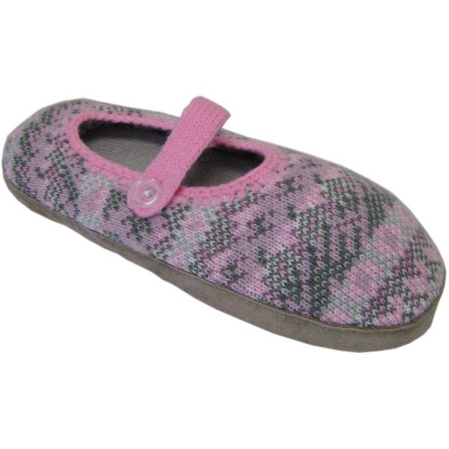 MukLuks Light Pink Mosaic Knit Mary-Jane - XL (9.5-10.5)