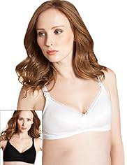 2 Pack Maternity Cotton Rich Non-Wired Spot Nursing B-H Bras