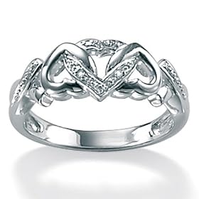 Diamond Accent Platinum Over Sterling Silver Ring