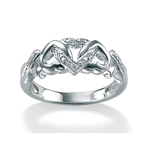 Diamond Accent Platinum Over Sterling Silver Ring