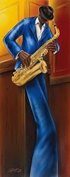 The Saxophone Player - Art Poster (Artist: Magrini) (Size: 12" x 36")