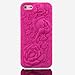 eFuture Hot Pink 3D Sculpture Rose Flower Silicone Soft Case Cover fit for the new Iphone5 5G + eFuture's nice Keyring