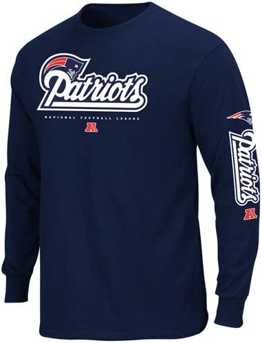 NFL New England Patriots Primary Receiver II Long Sleeve T-Shirt - Navy Blue (XX-Large)
