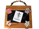 ArtisanStreet's Cigar Box Purse Features. Unique Black Wooden Cigar Box. Origami Kimonos Decoupage with Acrylic Beaded Handle. Purple Thread Tassel Completes Design. Limited Edition.