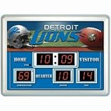 Detroit Lions Clock - 14''x19'' Scoreboard