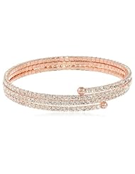 Oroclone "Crystal Set" Three Row Flex Crystal Bangle Bracelet, 2.17"