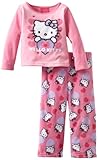 Ame Sleepwear Girls 2-6X Peeking Hello Kitty 2 Piece Pajama Set