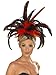 Burlesque Costume Feather Headband Adult: Red & Black