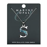 Paua Necklace Letter S-Silver