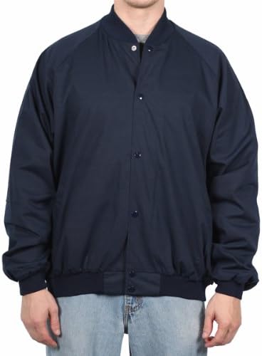 Auburn Sport Men's Classic Baseball Jacket, Navy, Size XXXXX-Large