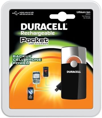 Duracell Pocket USB Charger with Lithium ion battery / includes universal cable with USB and mini USB,
