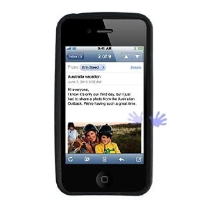 GTMax Black Soft Rubber Silicone Skin Cover Case for Apple iPhone 4 4G 16GB / 32GB 4th Generation