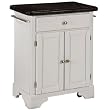 Home Styles 9003-0025 Black and Salmon Granite Top on White Premier Create A Cart Cabinet