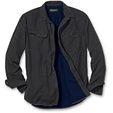 Eddie Bauer Relaxed Fit Flannel-Lined Shirt Jacket, Charcoal Heather XL Regular