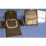 3 Black Leather Necklace Jewelry Travel Folder Display Cases