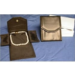 3 Black Leather Necklace Jewelry Travel Folder Display Cases
