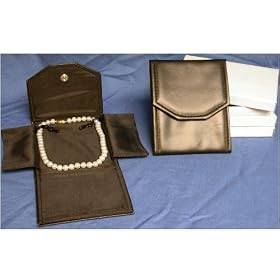 3 Black Leather Satin Necklace Jewelry Travel Folder Display Cases