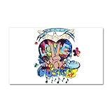 22 x 14 Wall Vinyl Sticker Peace Love Music - Peace Symbol Sign