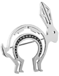 Sterling Silver Bunny Rabbit 40mm x 43mm Pin