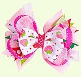 Baby Dry Goods 050-06 Hair bow- strawberries, pink, green