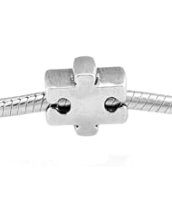Sterling Silver Autism Symbol Puzzle Piece European Bead Charm