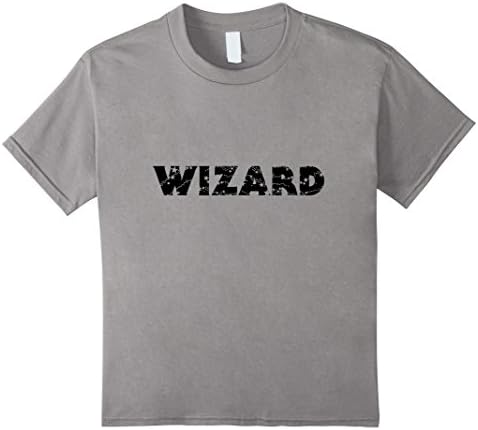Kids Wizard T-Shirt Magic Label Magician Sorcerer Tee 10 Slate