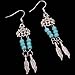 Yazilind Jewelry Flower Pattern Alloy Feather Dangle Earrings for Women