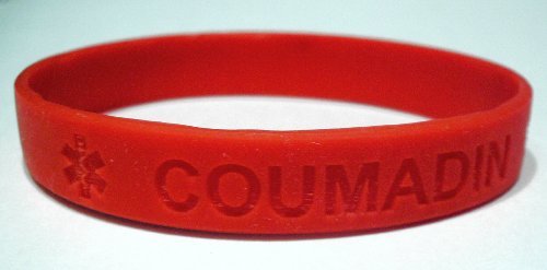 Coumadin Medical Alert Silicone Bracelet 8 Inch Band