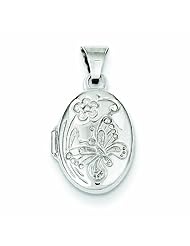 Genuine .925 Sterling Silver Butterfly Oval Locket 0.6 Grams. 100% Satisfaction Guaranteed.